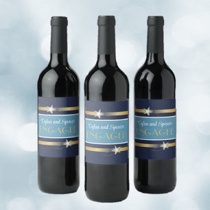 Étiquette Pour Bouteilles De Vin Fête de fiançailles chic et amusante