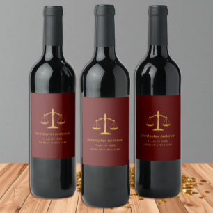 Étiquette Pour Bouteilles De Vin Fête de fin d'études de professionnel juridique
