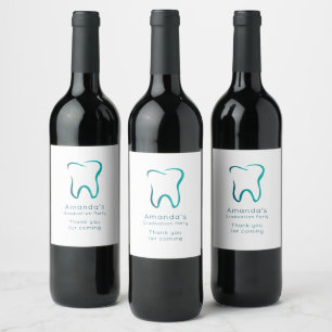Étiquette Pour Bouteilles De Vin Fête de fin d'études en dentisterie dentaire médic
