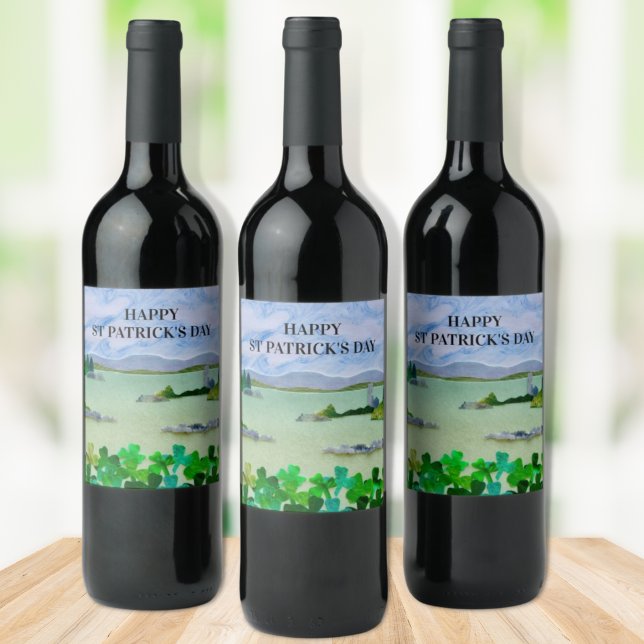 Étiquette Pour Bouteilles De Vin Fête de la Saint Patrick personnalisée (Créateur téléchargé)