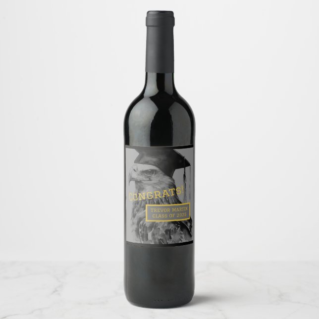 Étiquette Pour Bouteilles De Vin Fête de l'obtention du diplôme (Devant)