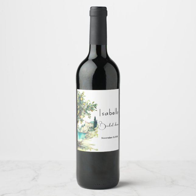 Étiquette Pour Bouteilles De Vin Fête de Mariage Italienne La Dolce Vita (Devant)