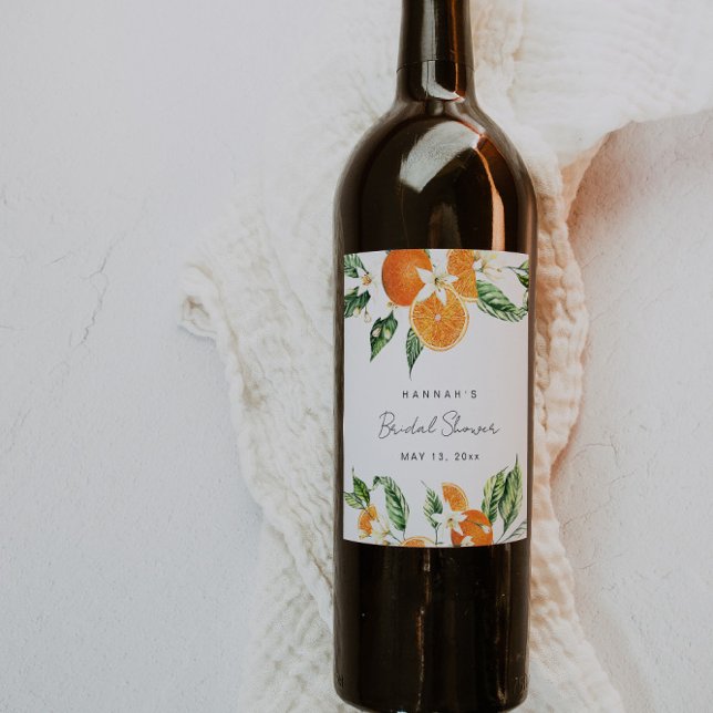 Étiquette Pour Bouteilles De Vin Fête de mariage thème Citrus (Créateur téléchargé)