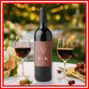 Étiquette Pour Bouteilles De Vin Fête de Naissance Baby in Bloom