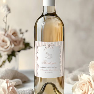 Étiquette Pour Bouteilles De Vin Fête de naissance de bébé genre neutre Cheval à ba