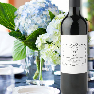 Étiquette Pour Bouteilles De Vin Fête de Naissance Moderne Bébé Mignon de Genre Neu