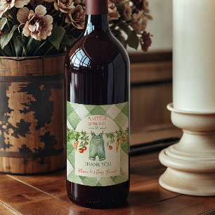 Étiquette Pour Bouteilles De Vin Fête de Naissance Petite Pousse Genre Neutre Rusti