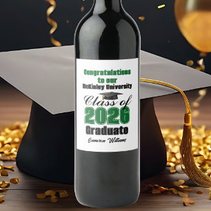 Étiquette Pour Bouteilles De Vin Fête de remise des diplômes de la promotion verte 