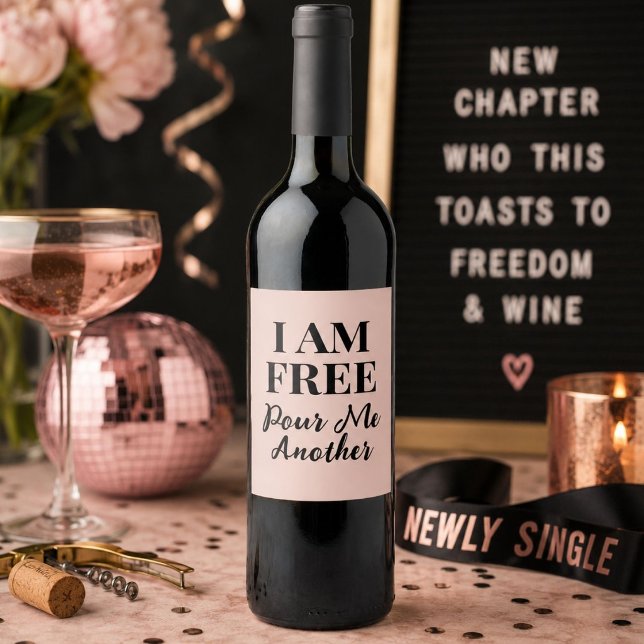 Étiquette Pour Bouteilles De Vin Fête de rupture de divorce nouvellement célibatair (Funny Newly Single Divorce Break Up Party Wine Label)