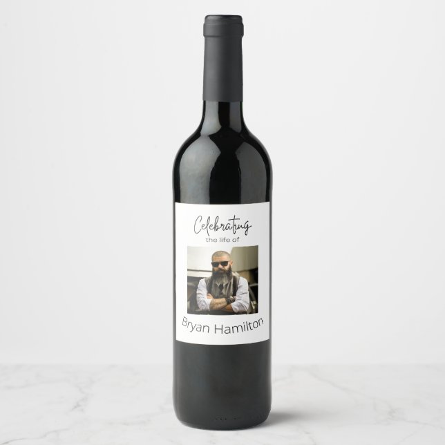 Étiquette Pour Bouteilles De Vin Fête de vie simple personnalisée (Devant)