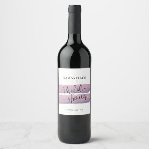 Étiquette Pour Bouteilles De Vin Fête des mariées céleste Pastel Mauve