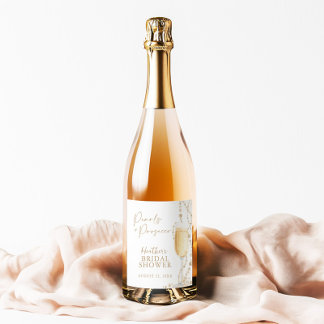 Étiquette Pour Bouteilles De Vin Fête des mariées Perles et poursuites
