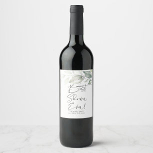Étiquette Pour Bouteilles De Vin Fête des mariées verdoyante Auberges Merci Cadeau