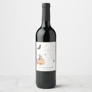 Étiquette Pour Bouteilles De Vin Fête des mariées Web Citrouille d'Halloween