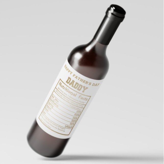 Étiquette Pour Bouteilles De Vin Fête des pères de données nutritionnelles papa (Créateur téléchargé)
