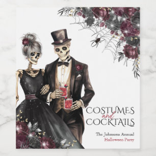 Étiquette Pour Bouteilles De Vin Fête d'Halloween pour adultes : Costumes et Cockta