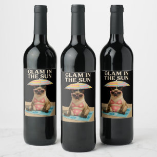 Étiquette Pour Bouteilles De Vin Fête sur le thème de la plage pour les amoureux de