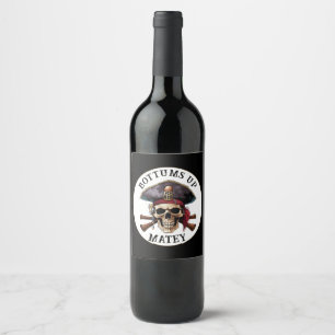 Étiquette Pour Bouteilles De Vin Fête Thème Pirate Adulte Capitaine de Navire Crâne