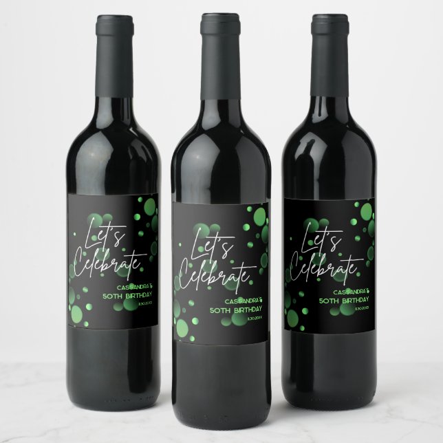 Étiquette Pour Bouteilles De Vin Fêtons l'anniversaire du livre vert Gradient (Bouteilles)