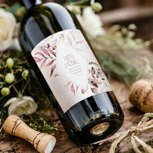 Étiquette Pour Bouteilles De Vin Feuillage de rêve Mariage Bourgogne ID817