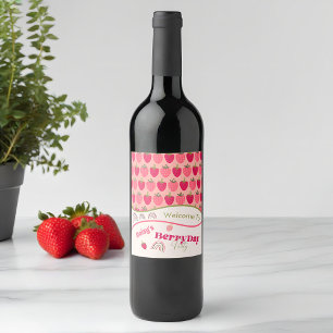 Étiquette Pour Bouteilles De Vin Fields fraises délicieux Anniversaire