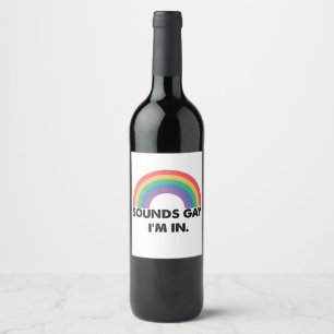 Étiquette Pour Bouteilles De Vin Fier de moi, je suis en mois de la fierté arc-en-c