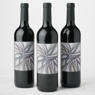 Étiquette Pour Bouteilles De Vin Filigree Motions Moderne Abstrait Fractale Balança