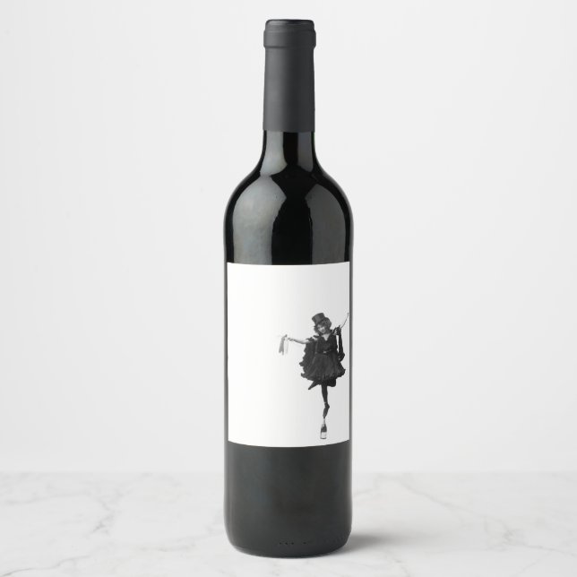 Étiquette Pour Bouteilles De Vin fille dansante sur bouteille (Devant)