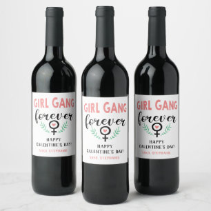Étiquette Pour Bouteilles De Vin Fille Gang pour la Saint-Galentin
