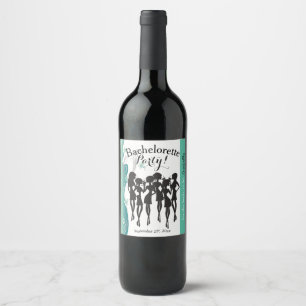 Étiquette Pour Bouteilles De Vin Filles de Cocktail d'Enterrement de Vie de Jeune F
