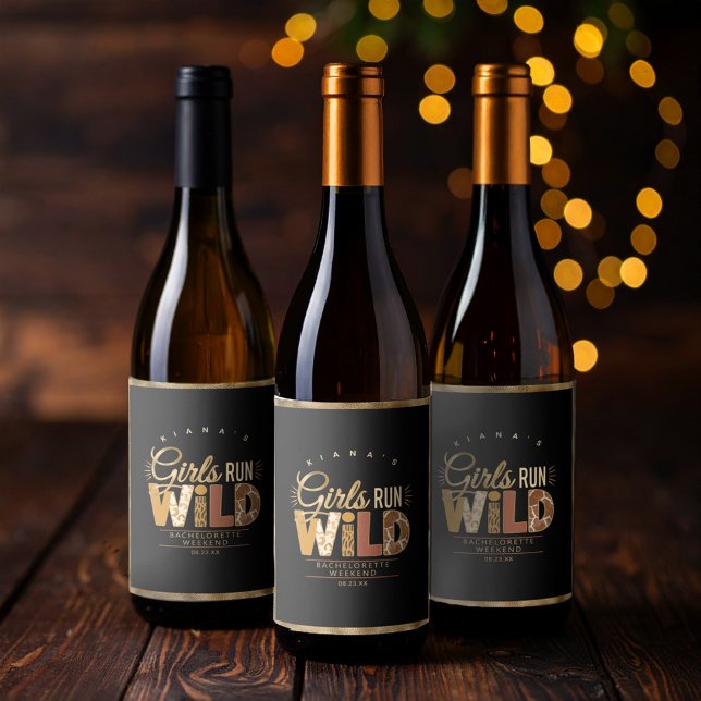 Étiquette Pour Bouteilles De Vin Filles en liberté Safari EVJF ID1148 (Créateur téléchargé)