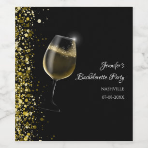 Étiquette Pour Bouteilles De Vin Filles week-end mocktail bachelorette parti or