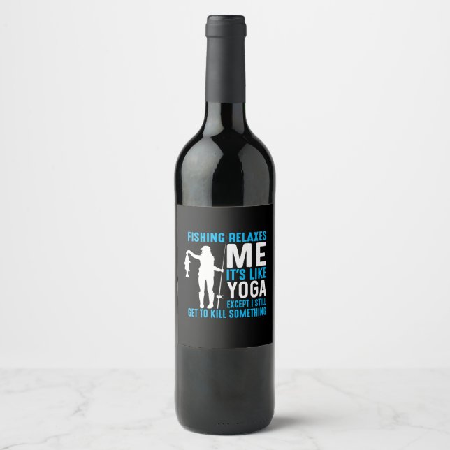 Étiquette Pour Bouteilles De Vin Fisher Fishing Relax Me (Devant)