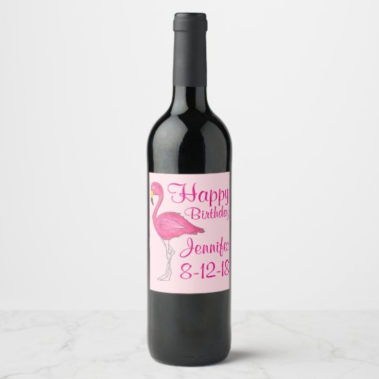 Etiquette Pour Bouteilles De Vin Flamant Rose Rose Tropical Joyeux Anniversaire Fav Zazzle Ca Etiquette Pour Bouteilles De Vin Flamant Rose Rose Tropical Joyeux Anniversaire Fav Zazzle Ca