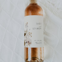 Fleur sauvage lunatique | Étiquette de vin Mariage