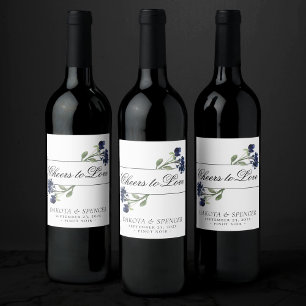 Étiquette Pour Bouteilles De Vin Fleur sauvage Mariage classique de Jardin Bohème