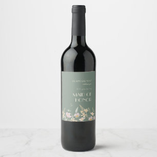 Étiquette Pour Bouteilles De Vin Fleur sauvage Sage Deco Maid of Honor Proposition