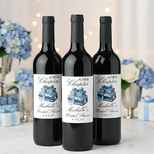 Étiquette Pour Bouteilles De Vin Fleurs Bleues Un Nouveau Chapitre Enterrement de V