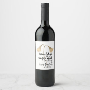 Étiquette Pour Bouteilles De Vin Fleurs de devis d'amitié