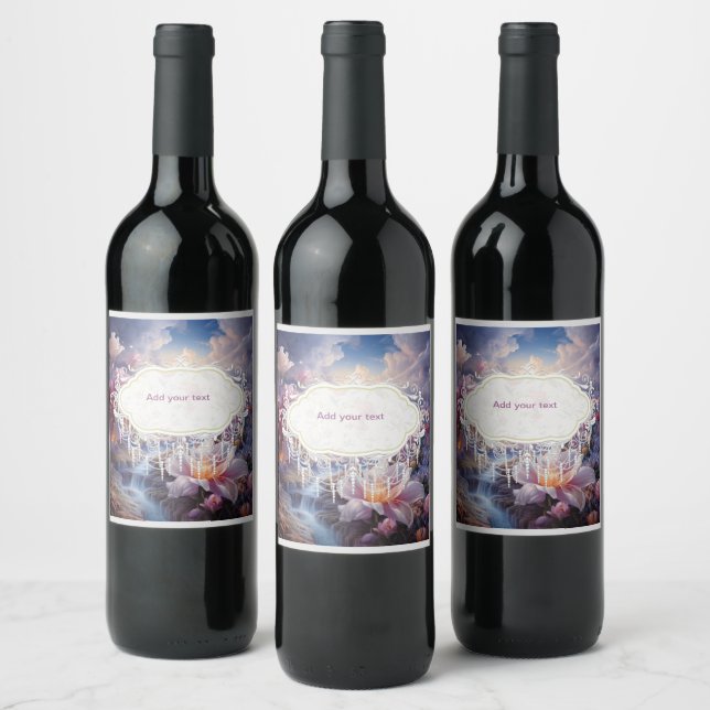 Étiquette Pour Bouteilles De Vin Fleurs mystiques du royaume surnaturel (Bouteilles)