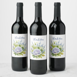 Étiquette Pour Bouteilles De Vin Fleurs sauvages de lavande d'aquarelle