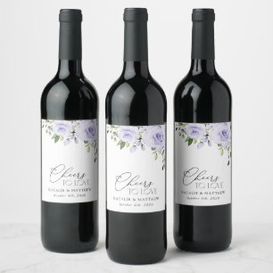 Étiquette Pour Bouteilles De Vin Fleurs violettes, Fleurs Lilac, Mariage Floral