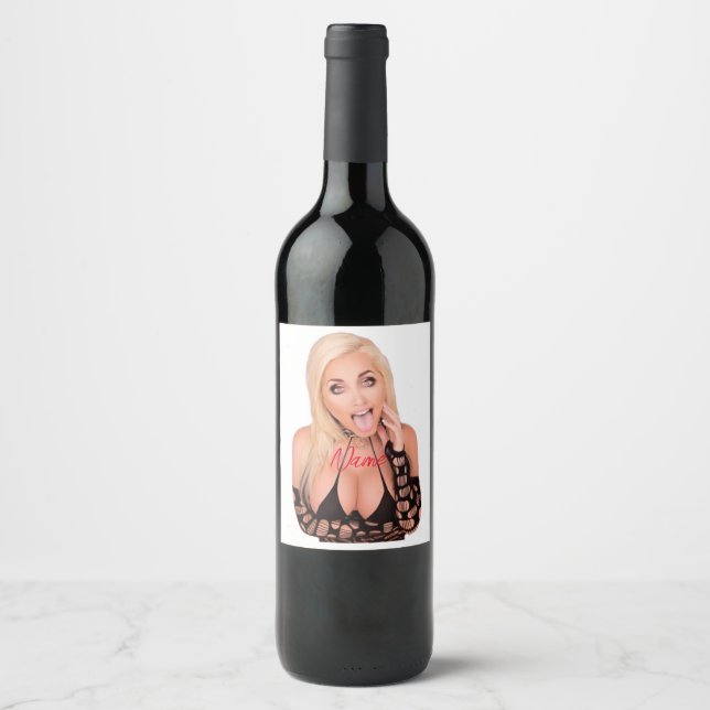 Étiquette Pour Bouteilles De Vin Flirty blonde Thunder_Cove (Devant)