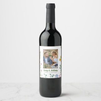 Étiquette Pour Bouteilles De Vin Floral botanique minimaliste moderne
