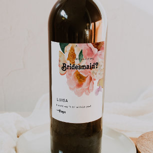 Étiquette Pour Bouteilles De Vin Floral coloré gras   Proposition de la Bridesmaid