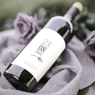 Étiquette Pour Bouteilles De Vin Floral Sparkles Mariage Mauve ID889