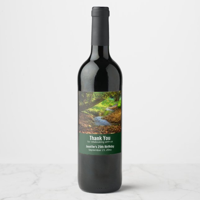 Étiquette Pour Bouteilles De Vin Forest Creek Belle nature Merci photo (Devant)