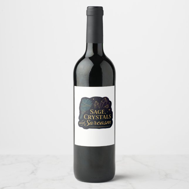 Étiquette Pour Bouteilles De Vin Forêts mystiques de fantasy Whimsigoth, Lunes & Ma (Devant)