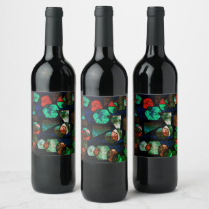 Étiquette Pour Bouteilles De Vin Formas geométricas irrégulier e textura deformada