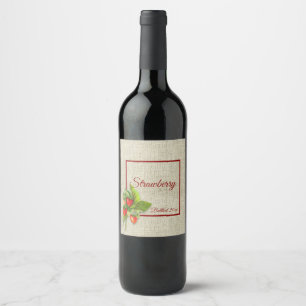 Étiquette Pour Bouteilles De Vin Fraises sur Burlap